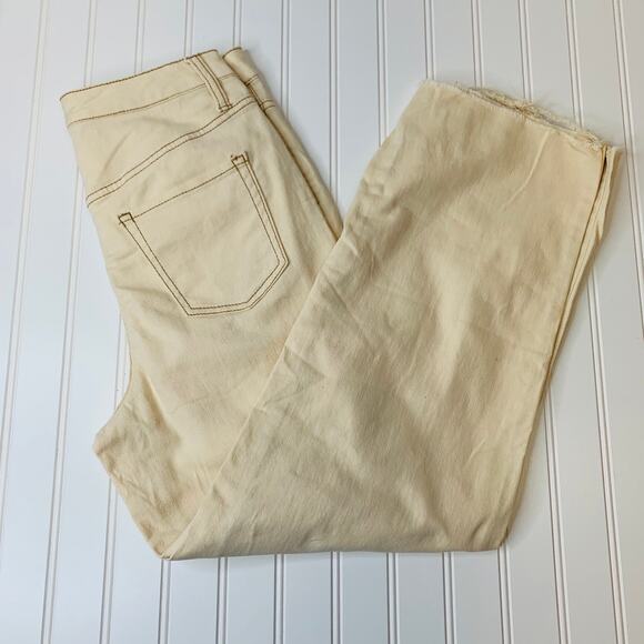 Wild Fable Cream Distressed High Rise Skater Jeans Sz 4 - Picture 1 of 11